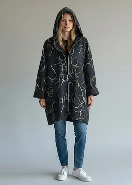 Abrigo Fantasia Cierre - Negro