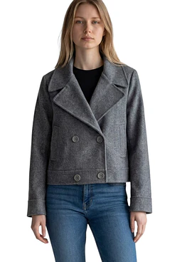 Chaqueta Corta Cruzada - Gris