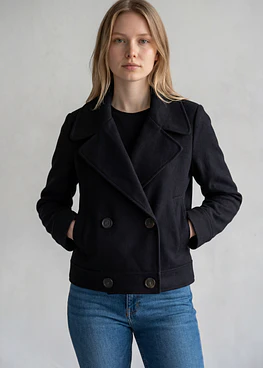 Chaqueta Corta Cruzada - Negro