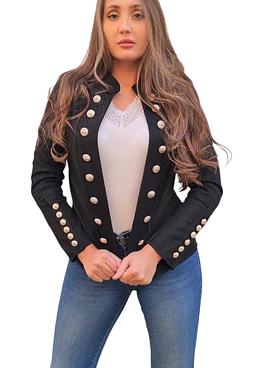 Chaqueta Militar con Botones en las mangas