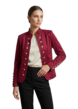 Chaqueta Militar con Botones en las mangas - Burdeos