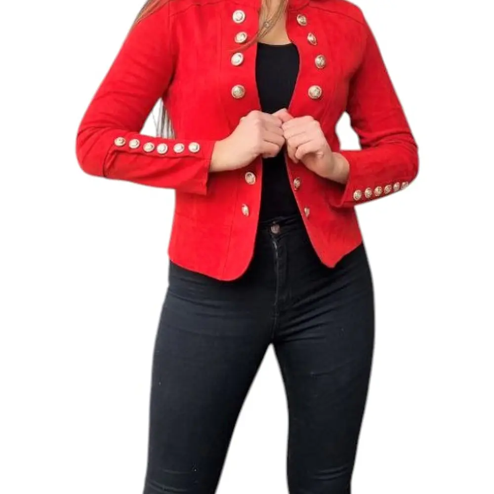 Chaqueta Militar con Botones en las mangas