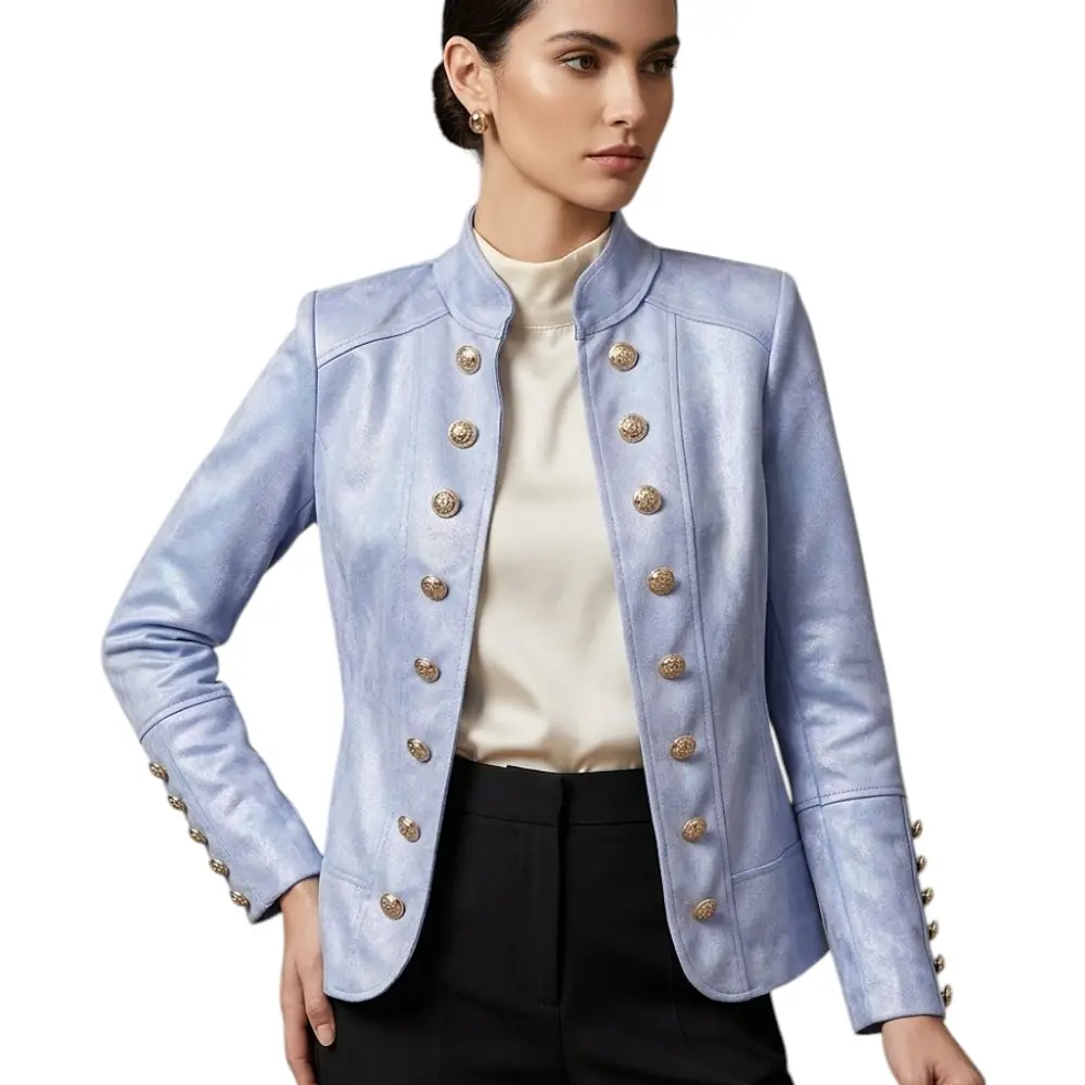 Chaqueta Militar con Botones en las mangas