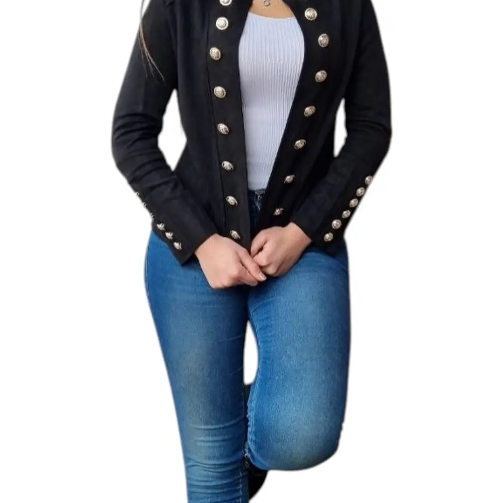 Chaqueta Militar con Botones en las mangas