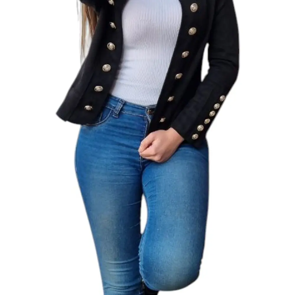 Chaqueta Militar con Botones en las mangas
