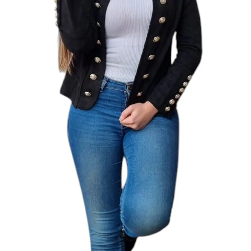 Chaqueta Militar con Botones en las mangas