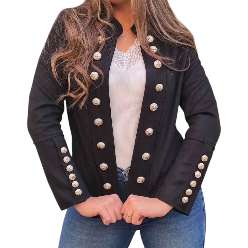 Chaqueta Militar con Botones en las mangas