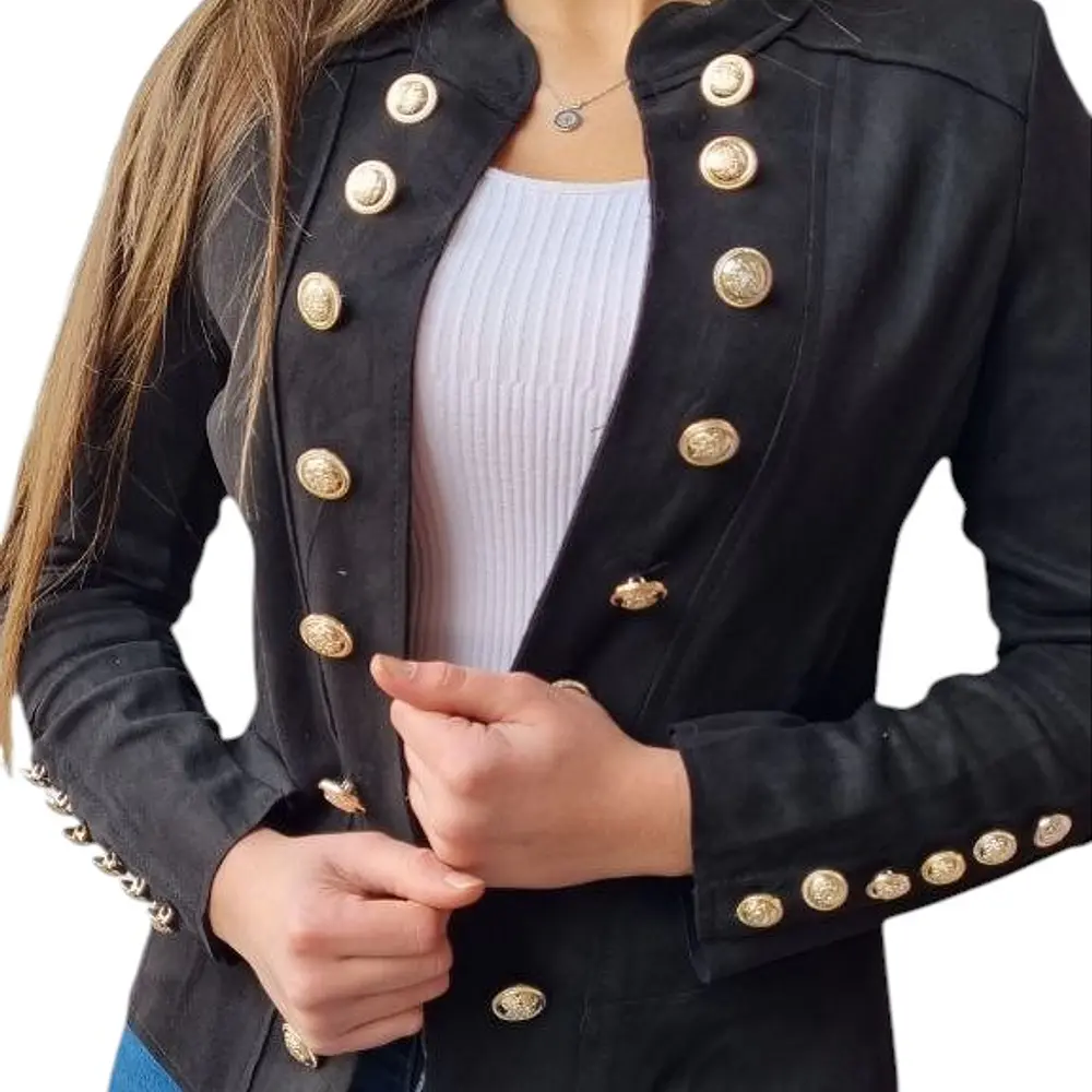 Chaqueta Militar con Botones en las mangas