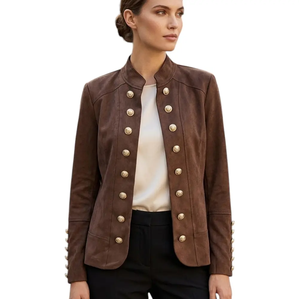 Chaqueta Militar con Botones en las mangas