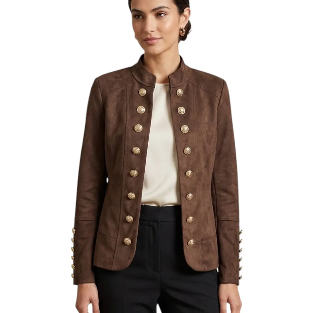 Chaqueta Militar con Botones en las mangas
