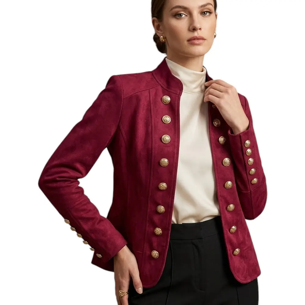 Chaqueta Militar con Botones en las mangas