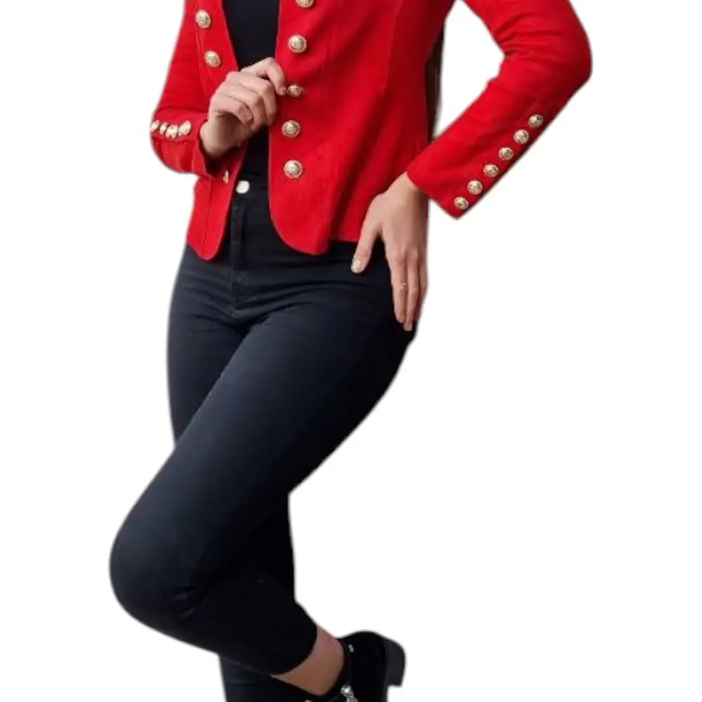Chaqueta Militar con Botones en las mangas