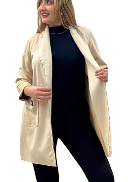 Abrigo Gamuza Solapa - Beige