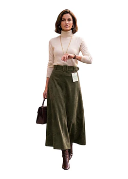 Falda Gamuza Cinturon - Verde
