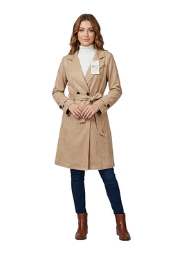 Abrigo Gamuza Lazo - Beige