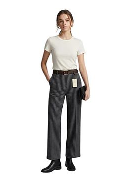 Pantalon Listado Lanilla - Negro