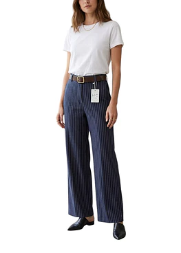 Pantalon Listado Lanilla - Azul
