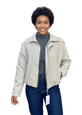 Chaqueta Bomber Espiga - Beige