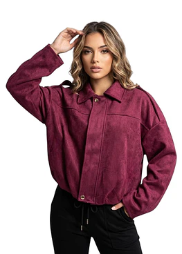 Chaqueta Bomber Gamuza - Burdeos