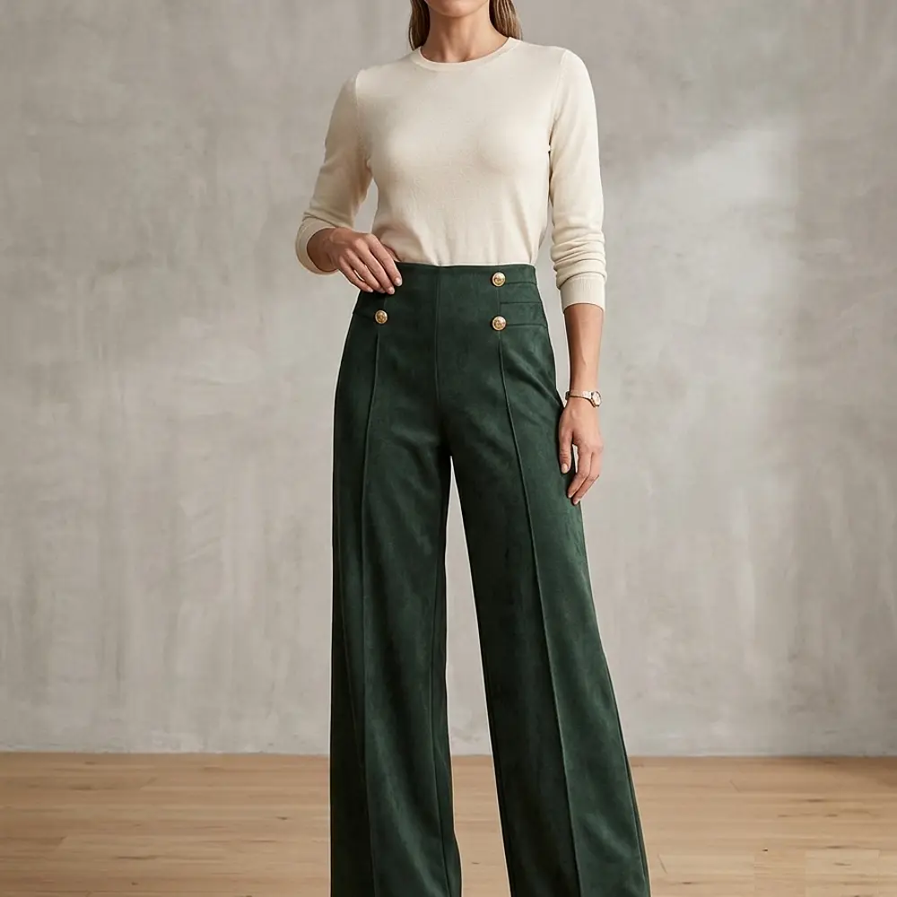 Pantalón Gamuza Botones