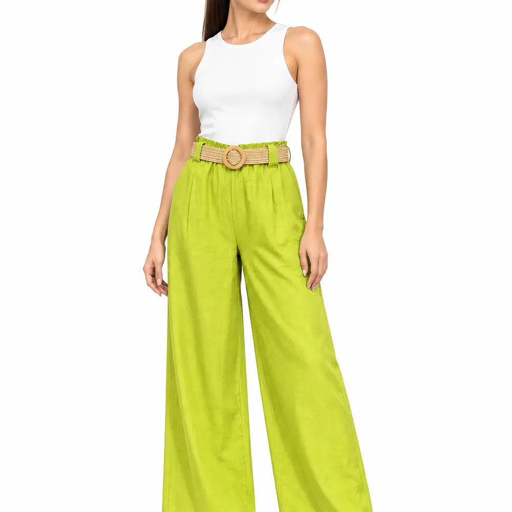 Pantalón Lino con Cinturón