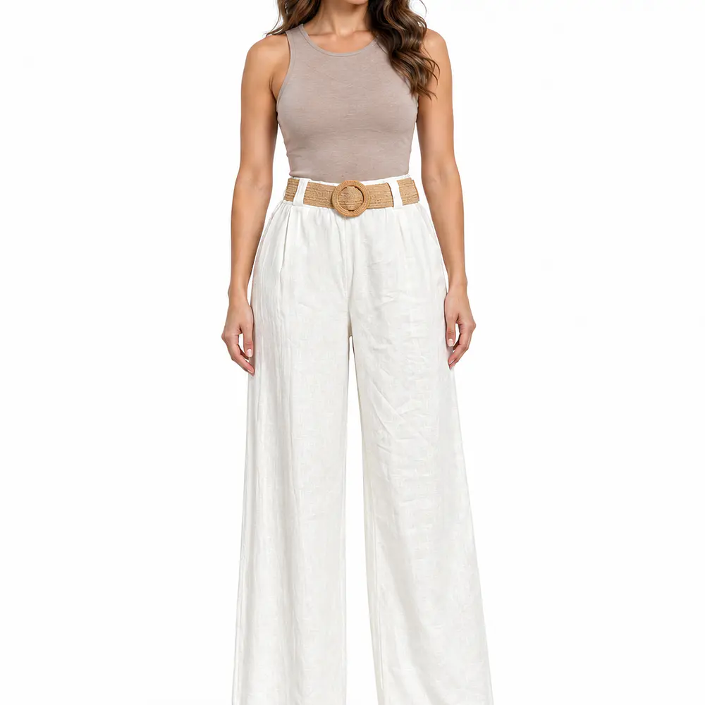Pantalón Lino con Cinturón