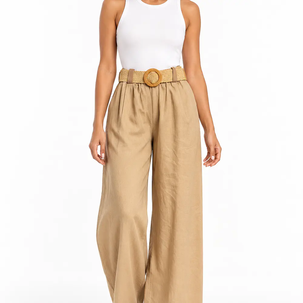 Pantalón Lino con Cinturón