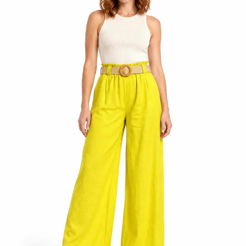 Pantalón Lino con Cinturón
