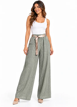 Pantalon Listado Brillos(#7167) - Verde