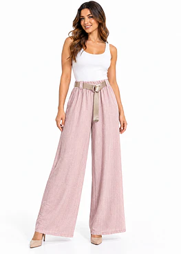 Pantalon Listado Brillos(#7167) - Rosado
