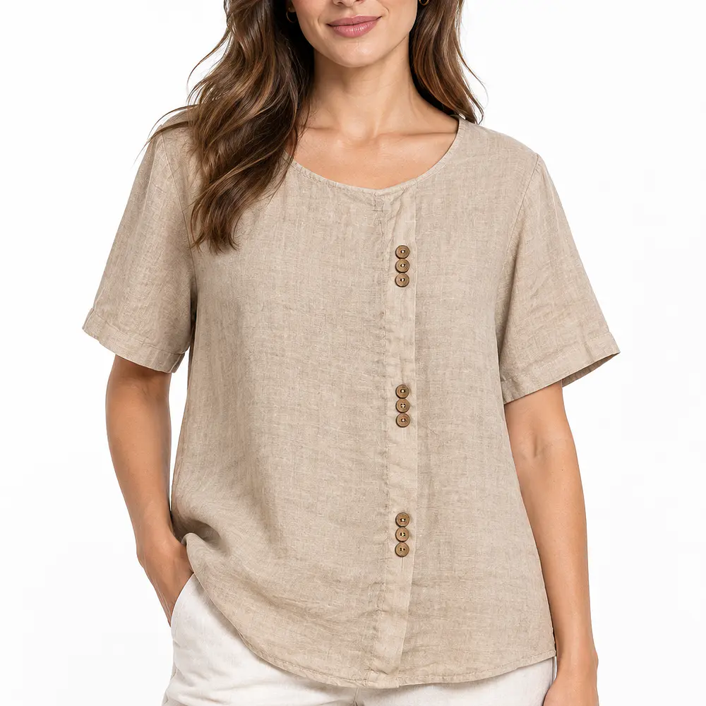 Blusa Lino 3 Botones