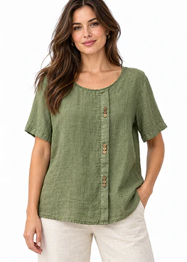 Blusa Lino 3 Botones