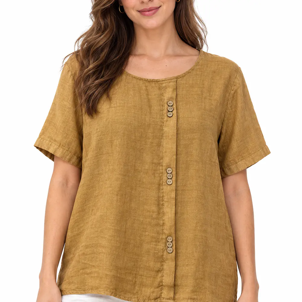 Blusa Lino 3 Botones