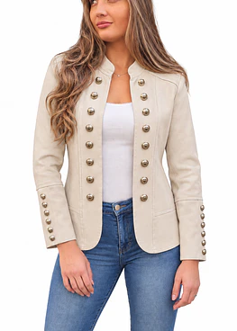 Chaqueta Militar con Botones en las mangas