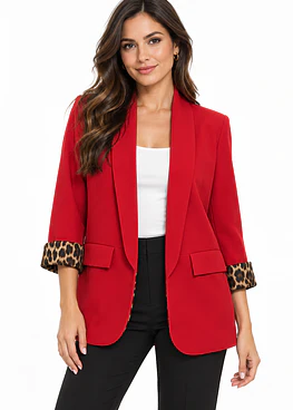 Blazer Animal Print - Rojo
