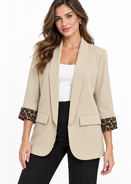Blazer Animal Print - Beige