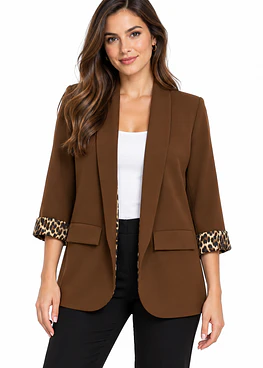 Blazer Animal Print - Camel