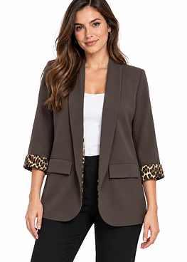 Blazer Animal Print - Café