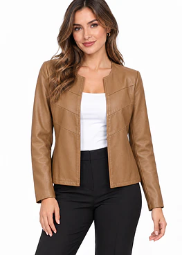 Chaqueta Eco Cuero Abierta