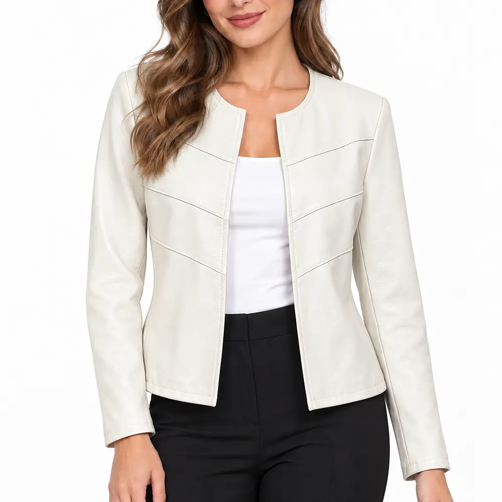 Chaqueta Eco Cuero Abierta