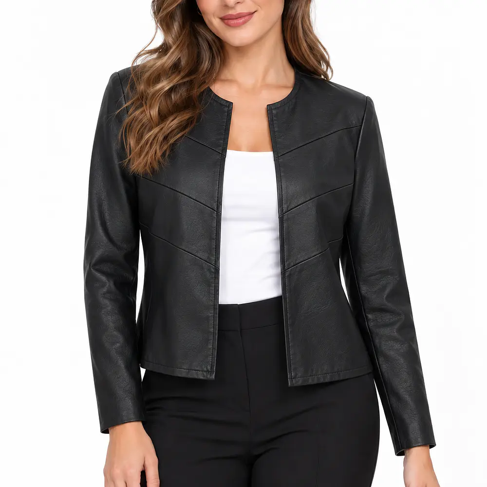 Chaqueta Eco Cuero Abierta
