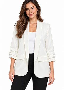 Blazer Manga Recogida - Blanco