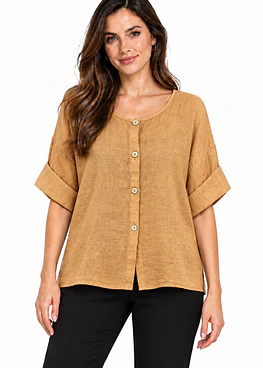 Blusa Lino - Camel