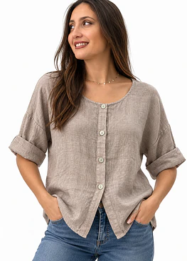 Blusa Lino - Fango