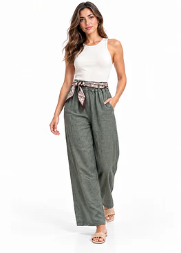 Pantalón de Lino Toscana - Verde