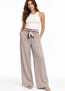 Pantalón de Lino Toscana - Fango