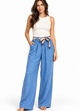 Pantalón de Lino Toscana - Azul
