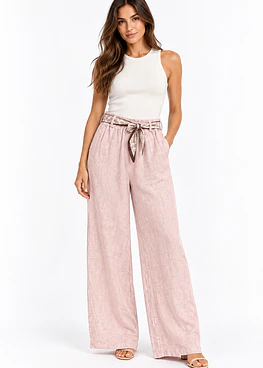 Pantalón de Lino Toscana - Rosa Empolvado