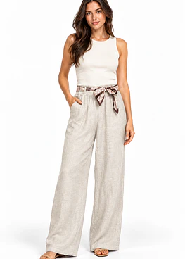 Pantalón de Lino Toscana - Beige