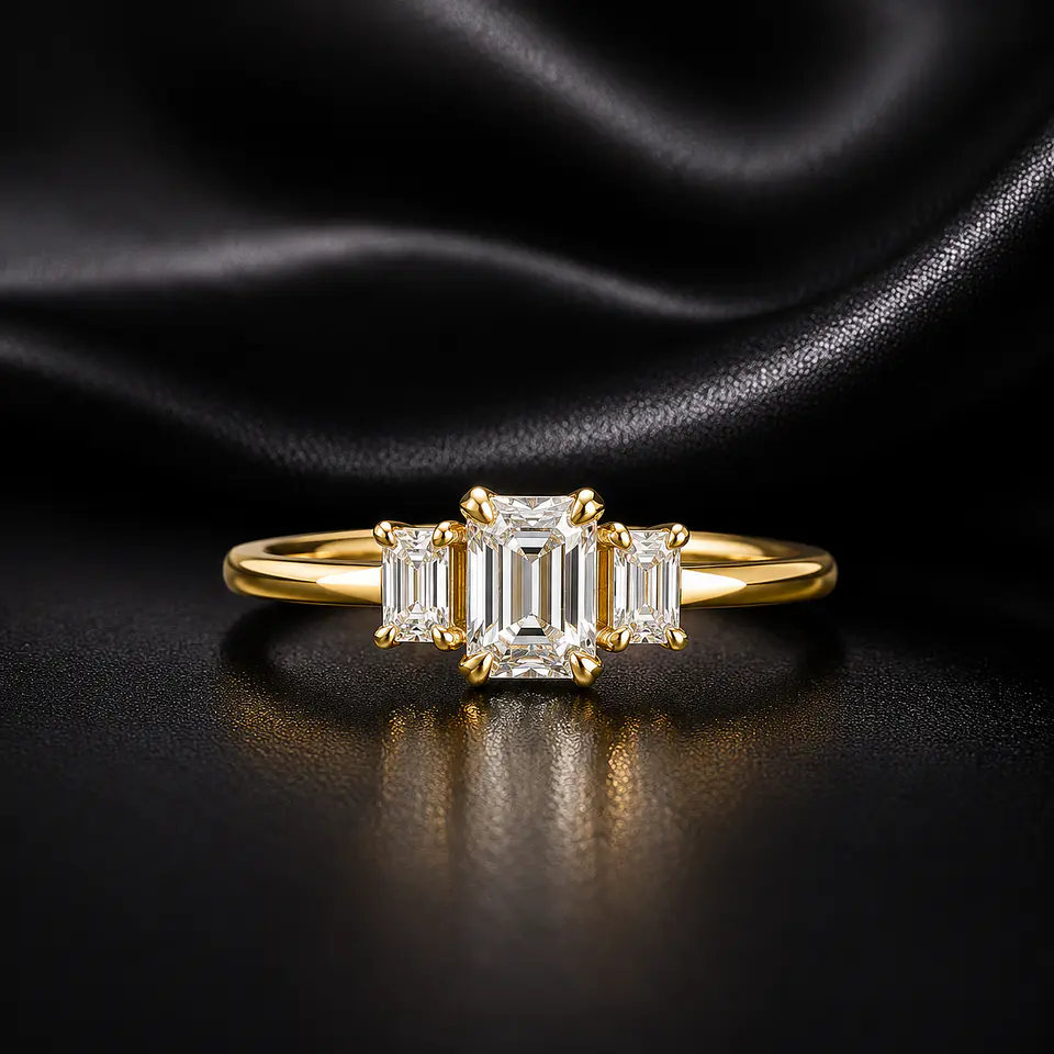 Anillo en oro con diamantes  1